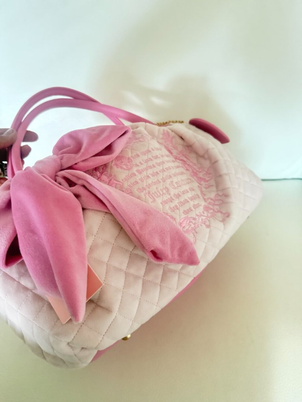 NWT JUICY COUTURE JUICY TALE BOWLERS SHOULDER BAG POWDER BLUSH PINK - Picture 4 of 6